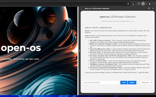 open-os AI Browser Extension - Browser extension for quick access to AI language models (OpenAI). homepage screenshot