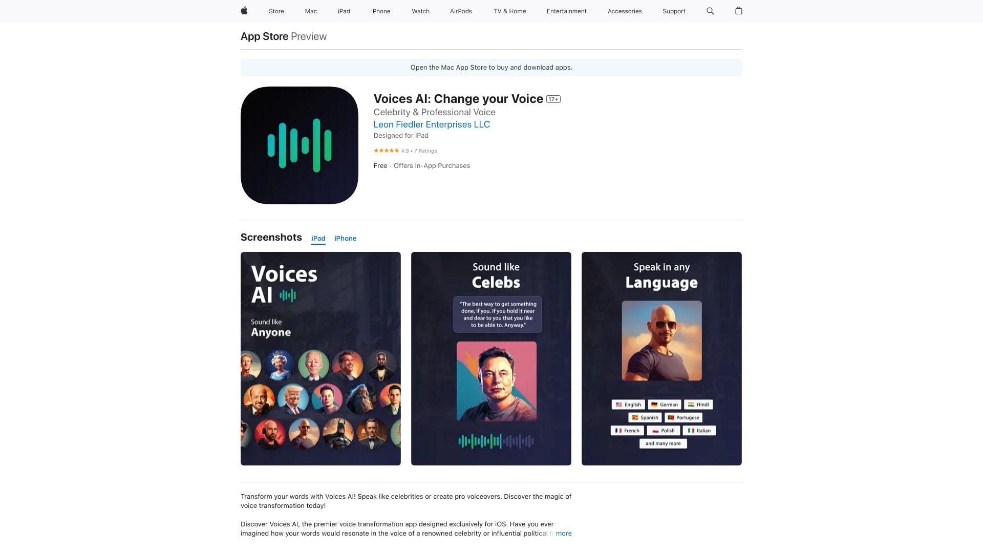 Voices AI: Change your Voice - AI voice generator for transforming text into speech with celebrity and professional voices. homepage screenshot