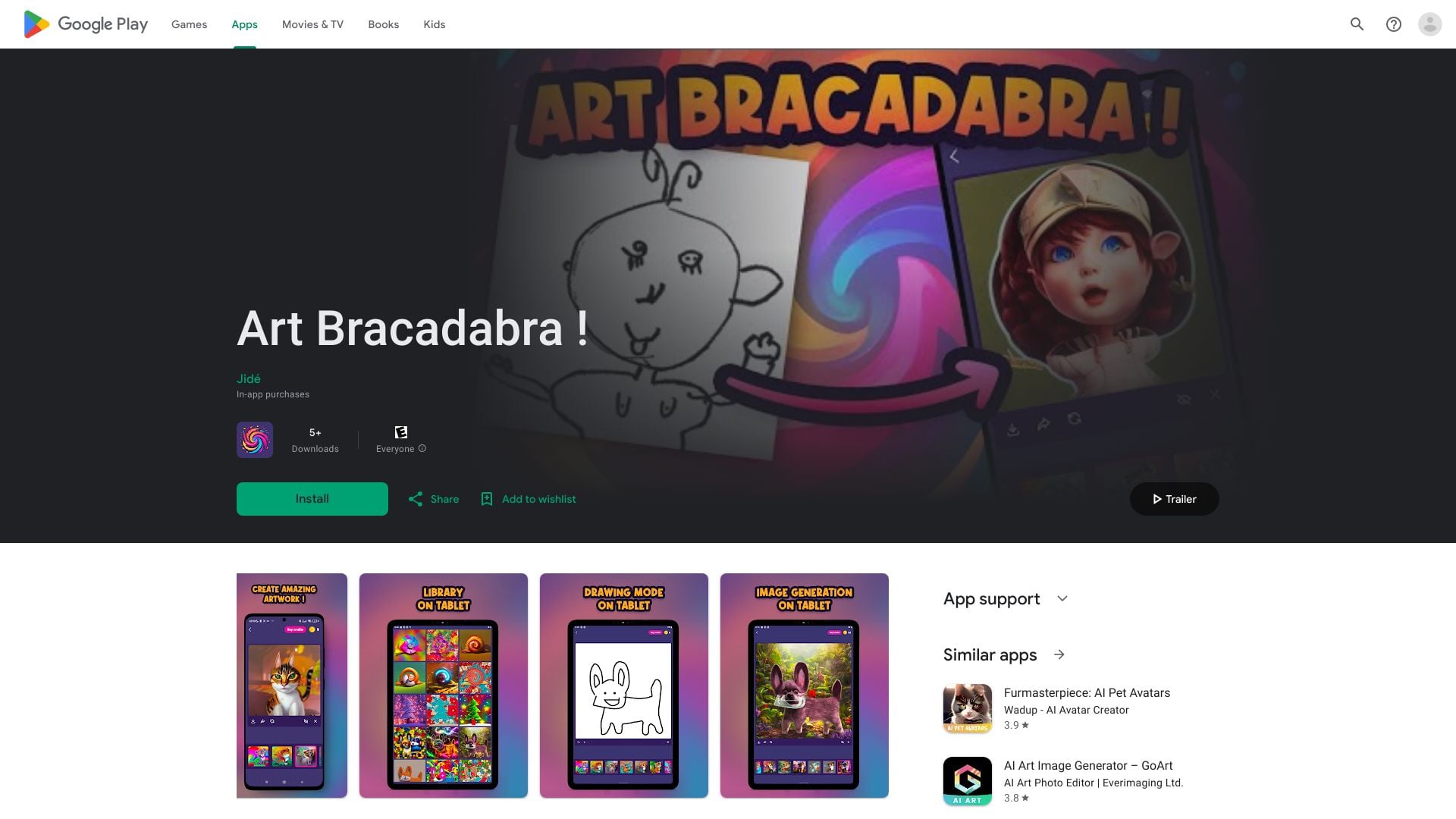 Art Bracadabra ! - Transforms kids' sketches into magical art with easy tools and sharing features. homepage screenshot