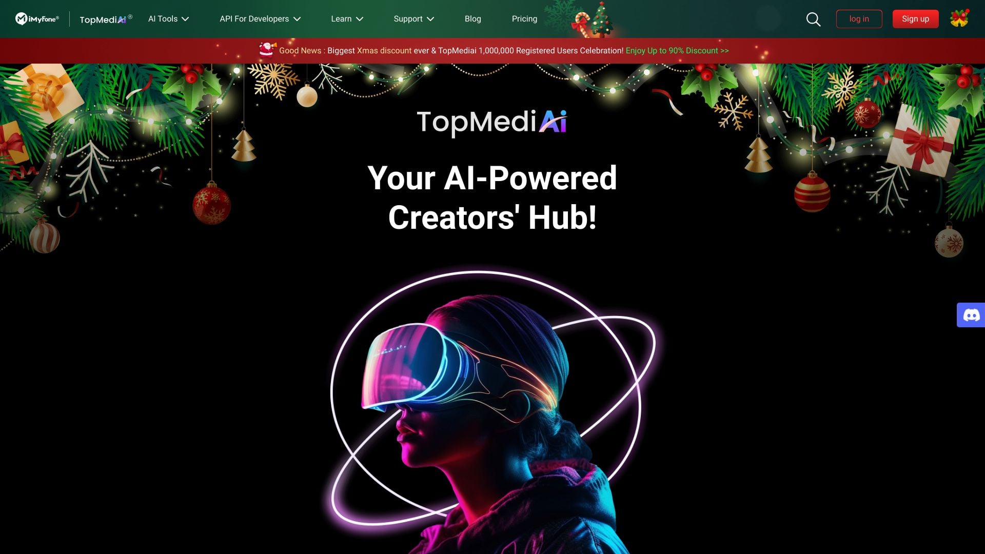 TopMediai® - AI-powered online media tools for video, audio, and photo editing. homepage screenshot