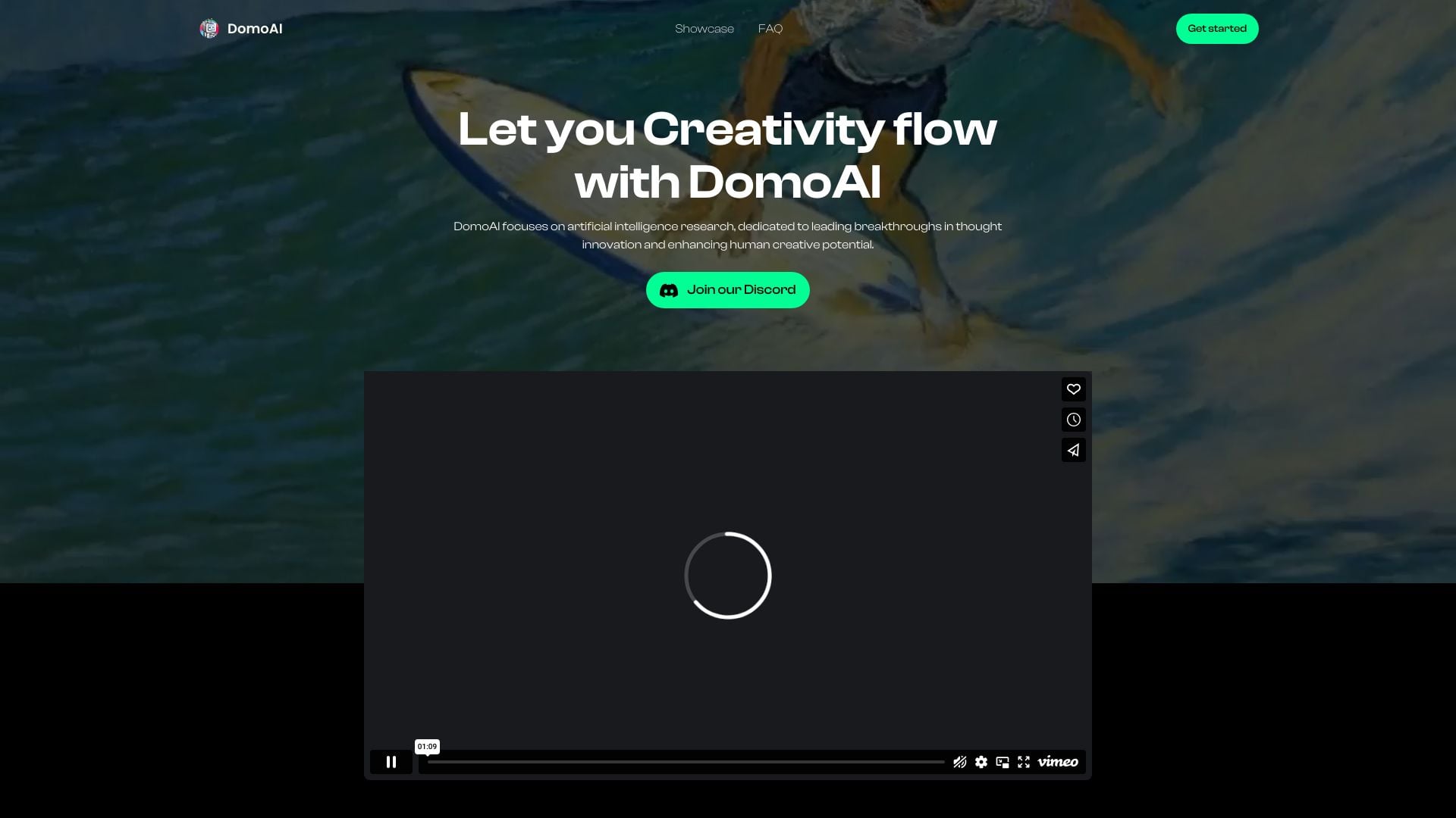Domo AI - AI art generator and video to animation converter with various AI-powered tools. homepage screenshot