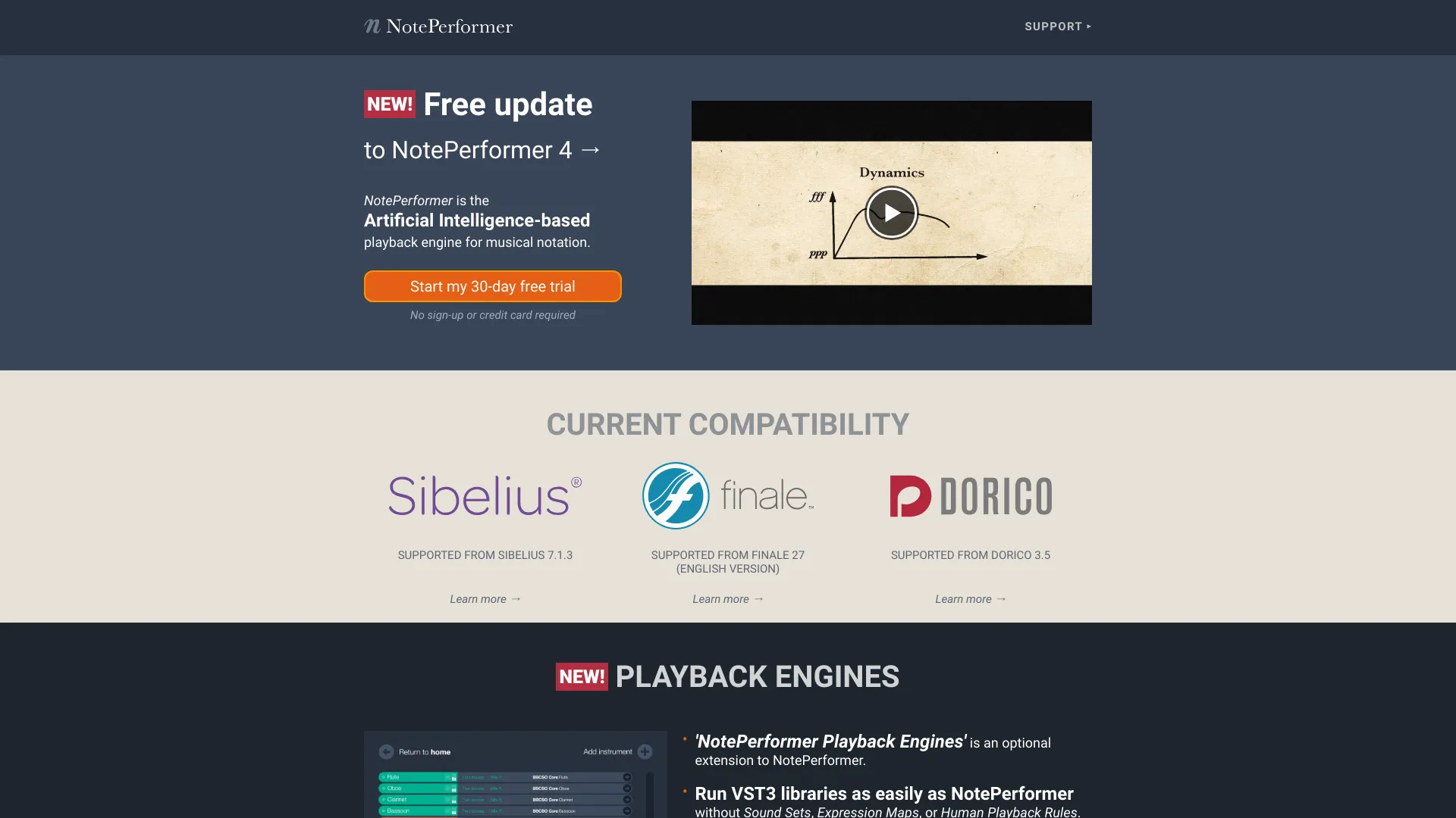 noteperformer.com - Realistic playback engine for Sibelius, Dorico, and Finale with orchestral sounds. homepage screenshot