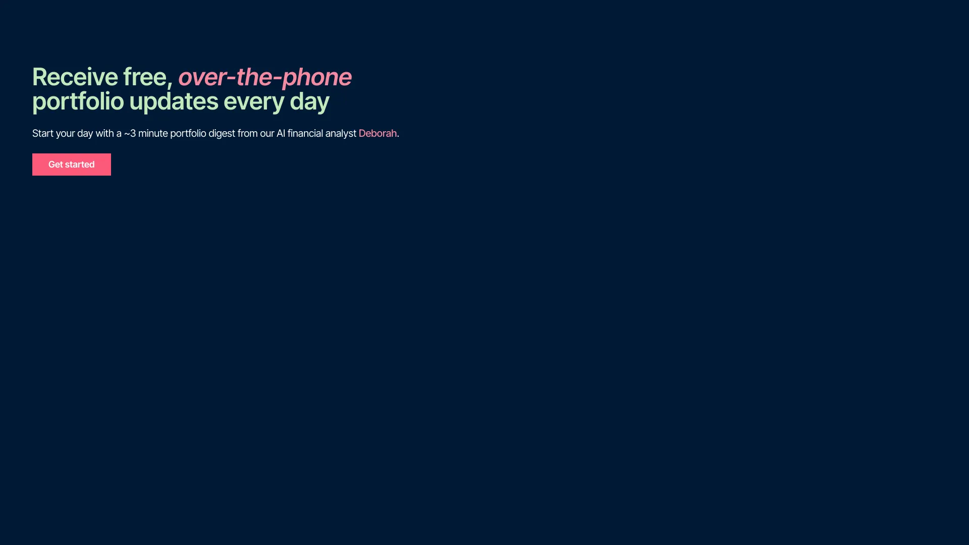 Daily Portfolio Updates - Daily AI portfolio updates over the phone. homepage screenshot