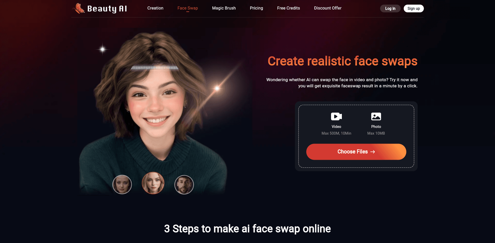 Face Swap AI - AI platform for face swapping, retouching, and image enhancement. homepage screenshot