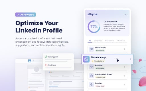 Ava: AI-Powered Job Search by Athyna - AI-powered platform for LinkedIn profile optimization, resume building, and career guidance. homepage screenshot