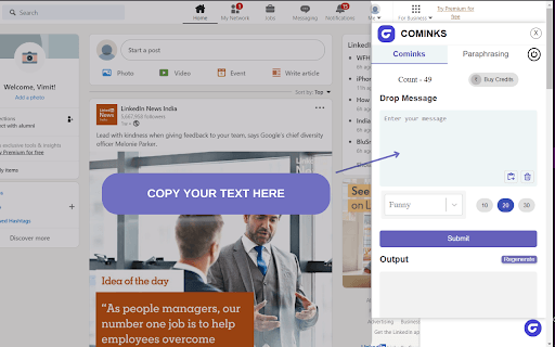 Cominks new - Generates unique comments to avoid repetition. homepage screenshot