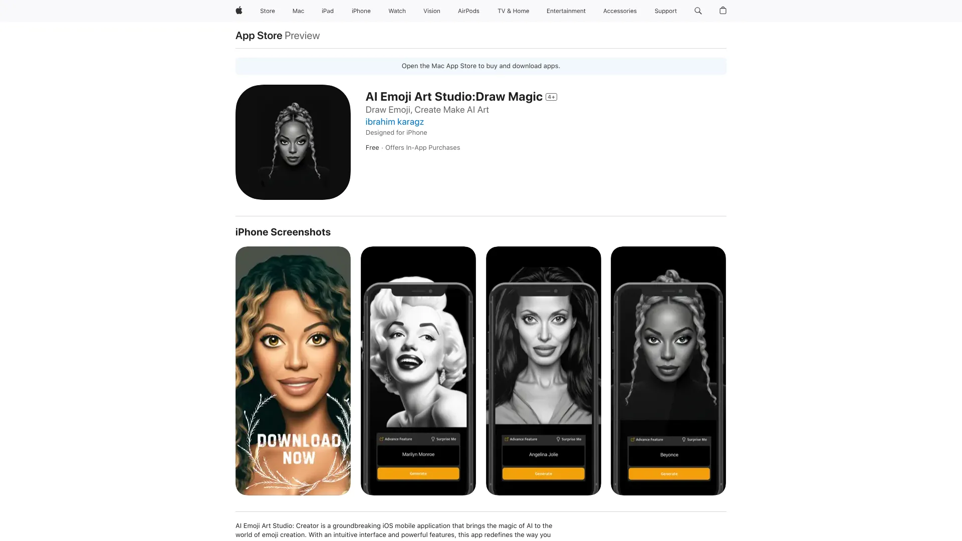 AI Emoji Art Studio:Draw Magic - AI-powered iOS app for creating personalized emojis with drawing tools and AI assistance. homepage screenshot