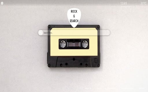 Rock and Search - Customizable Chrome New Tab extension with AI wallpapers and Bing search. homepage screenshot