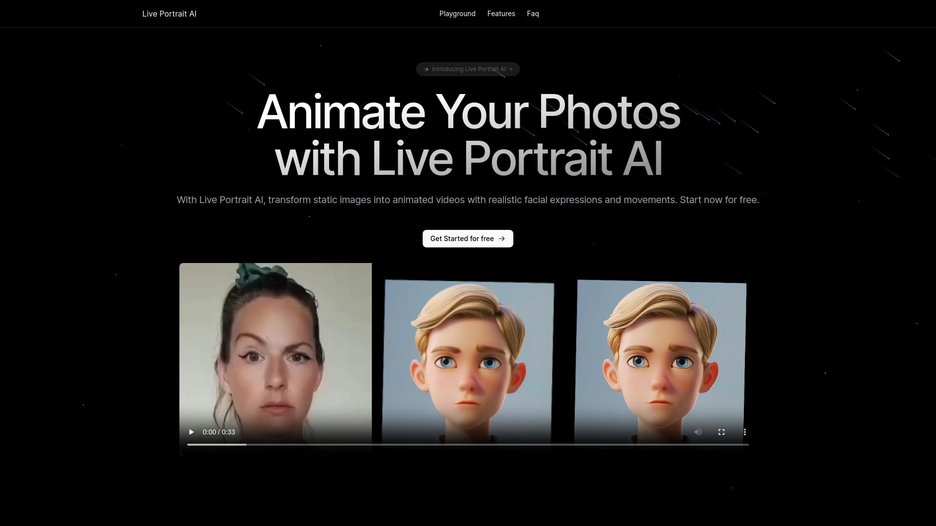 Live Portrait AI - AI-powered technology that animates still photos into lifelike videos. homepage screenshot
