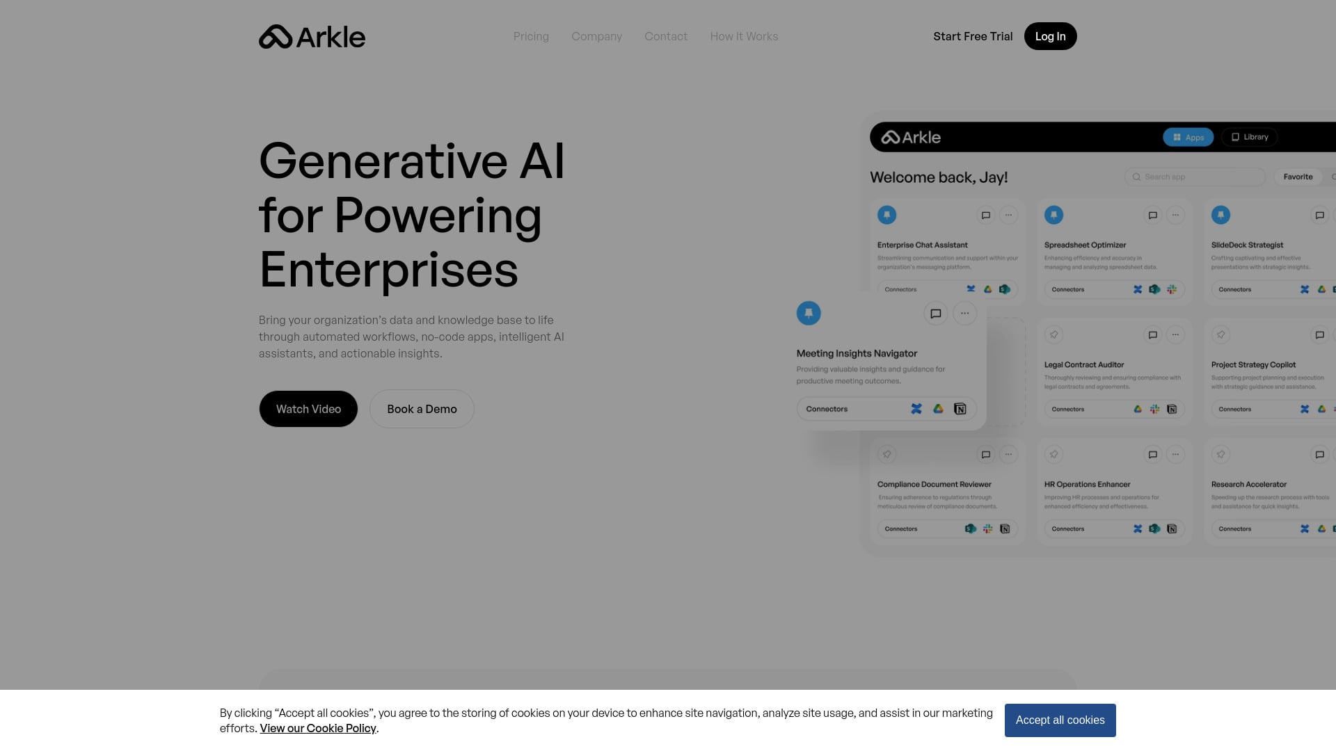 Arkle - Arkle: Securely implement Gen-AI to automate tasks, improve intelligence, and build AI assistants. homepage screenshot