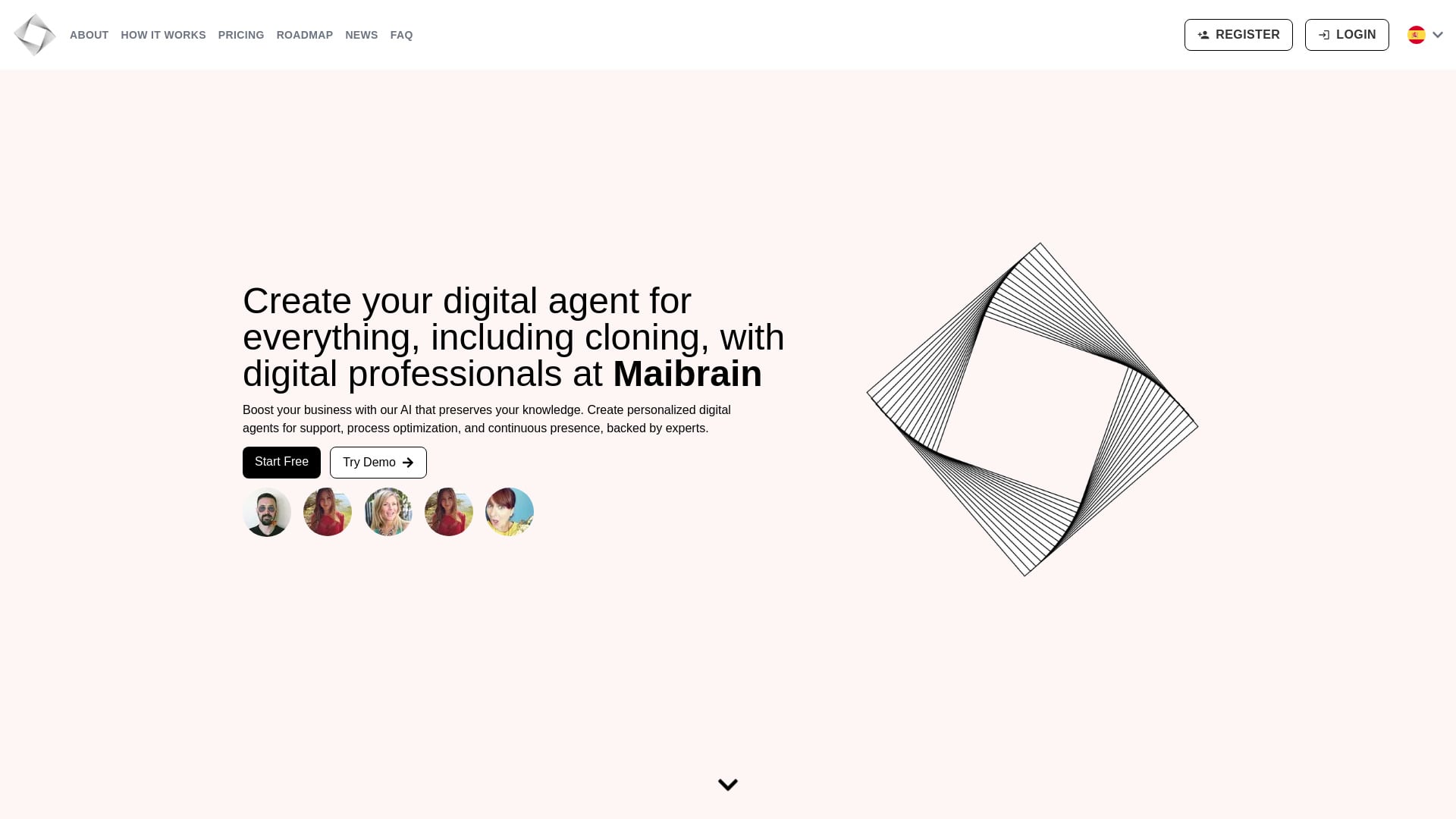 Maibrain - AI platform to preserve and share memories of loved ones. homepage screenshot