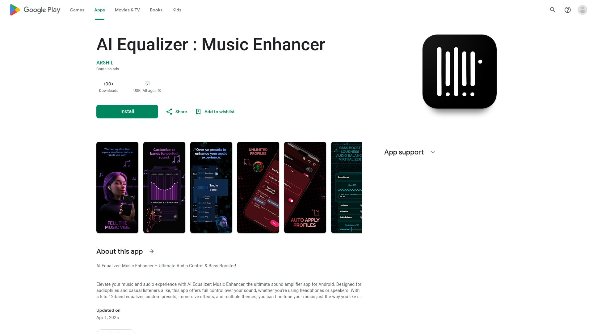 AI Equalizer - Android app for ultimate audio control & bass boosting with equalizer & presets. homepage screenshot