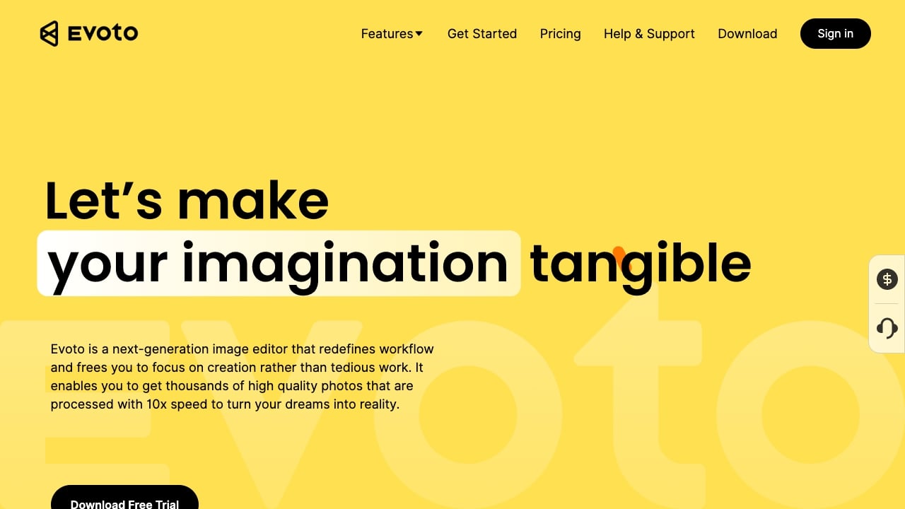 Evoto AI - AI-powered photo editor for faster, more controlled edits and streamlined workflows. homepage screenshot